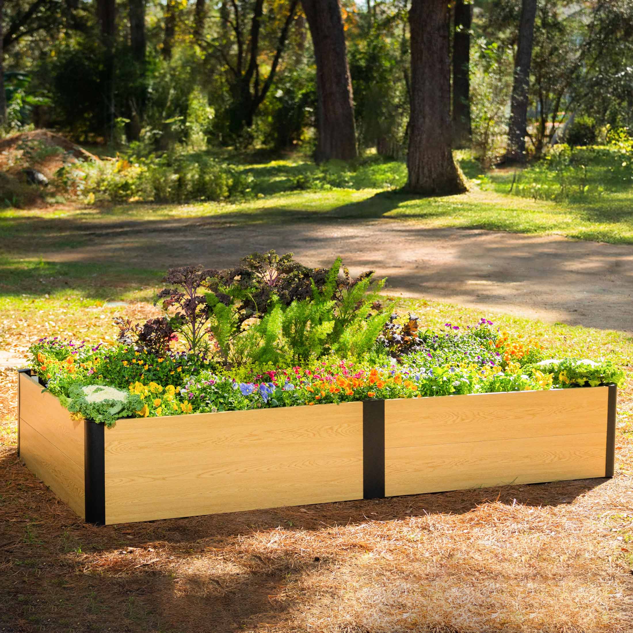 16" Tall Woodgrain 4' x 8' Metal Raised Garden Bed - Image 11