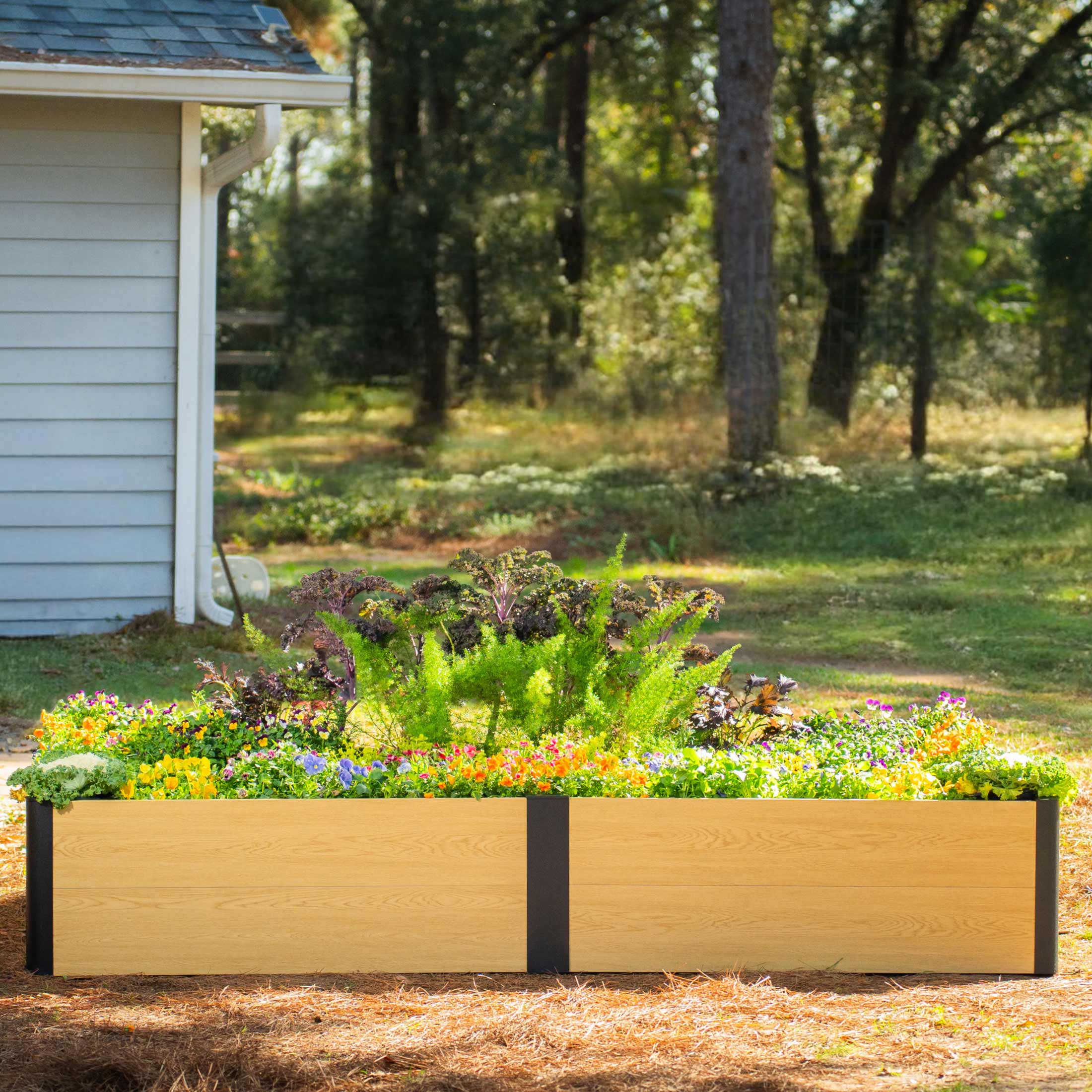 16" Tall Woodgrain 4' x 8' Metal Raised Garden Bed - Image 14