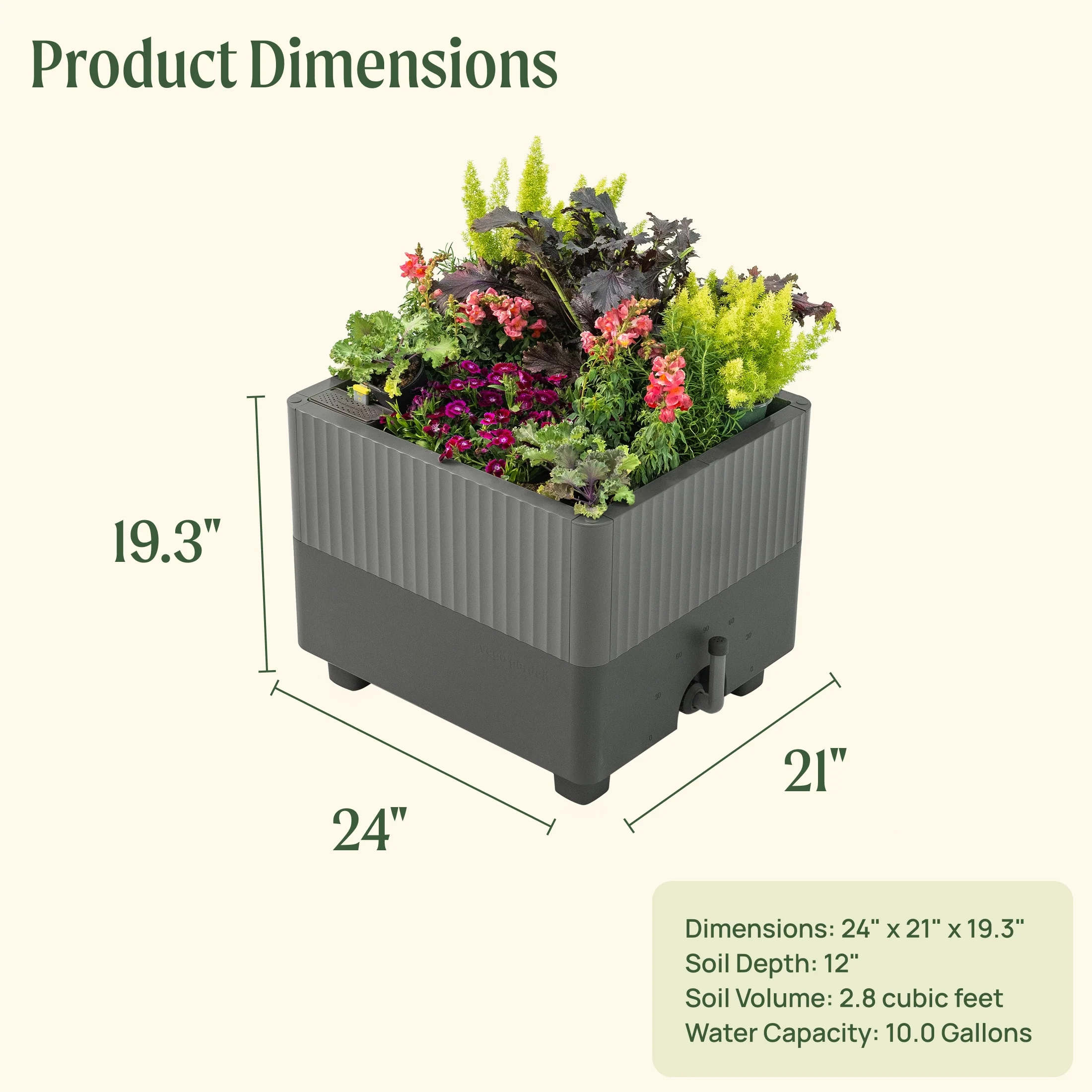 EZCube Self-Watering Planter 21" x 24" - Image 4