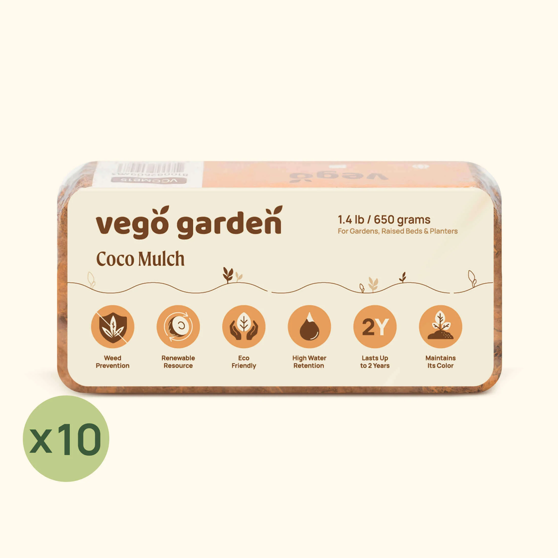 Vego Garden Coco Mulch 1.4 lb Brick - Image 5