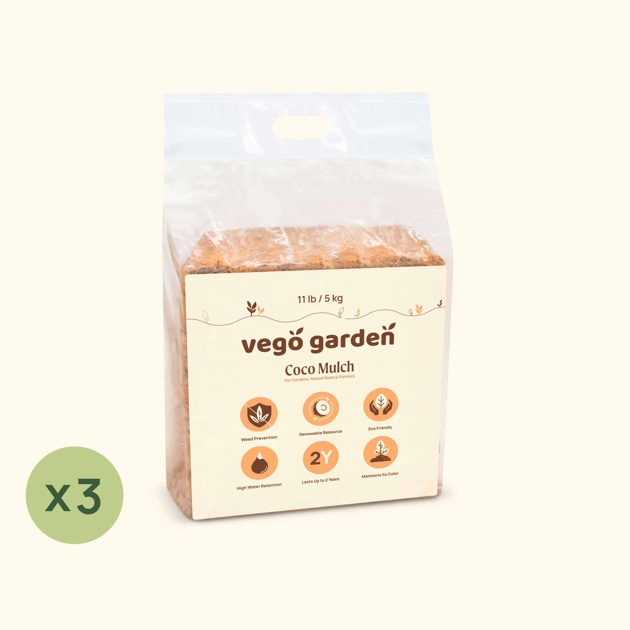 Vego Garden Coco Mulch 11 lb Block - Image 3